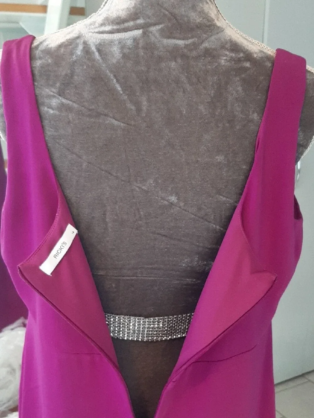 Ricki's๐True Purple Square-Neck Midi Dress with Side Slit Good Cond Sz 14 - Picture 7 of 11